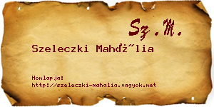 Szeleczki Mahália névjegykártya